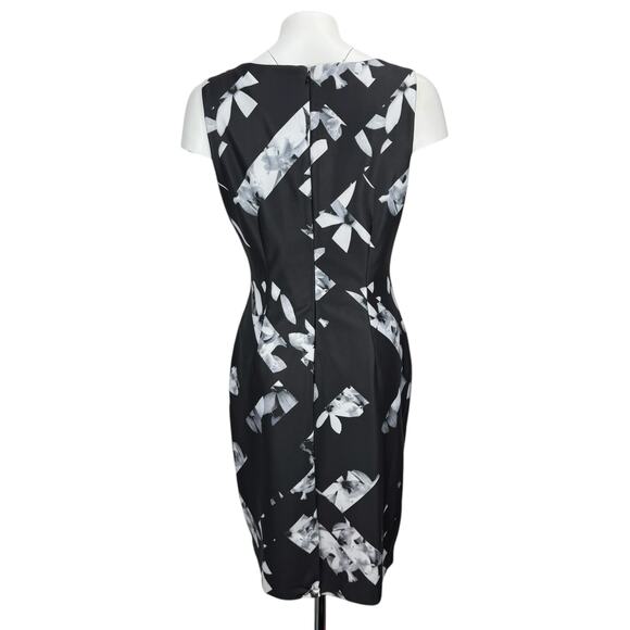 KARL LAGERFELD Paris Floral Ruched Sheath Dress Women's Sz 10 - Picture 4 of 5